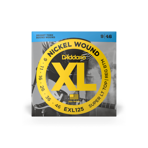 D'Addario Nickel Wound EXL125 Super Light Top/Regular Bottom 9-46