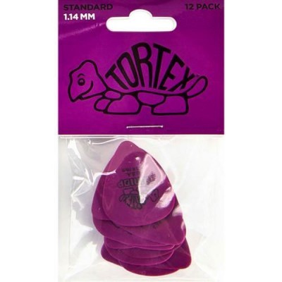 Dunlop 418P1.14 Tortex Standard 1.14mm Purple Guitar Picks 12-Pack