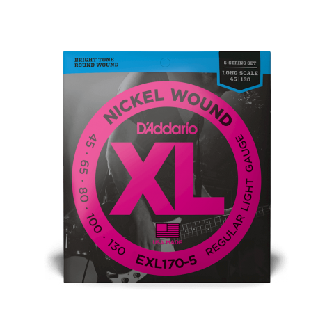 D'Addario EXL170-5 - Nickel Round Wound 5-STRING LONG SCALE 45-130