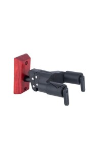 Hercules Auto Grip Universal Guitar Hanger For Wall Mounting With Burgundy Red Wood Base, Short Arm